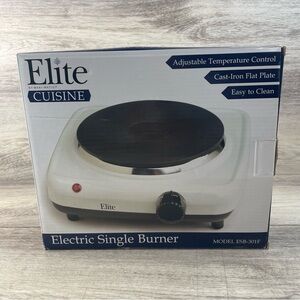 Elite Gourmet ESB-301BF 1000W Single Cast-Iron Electric Hot Plate Burner Dorm